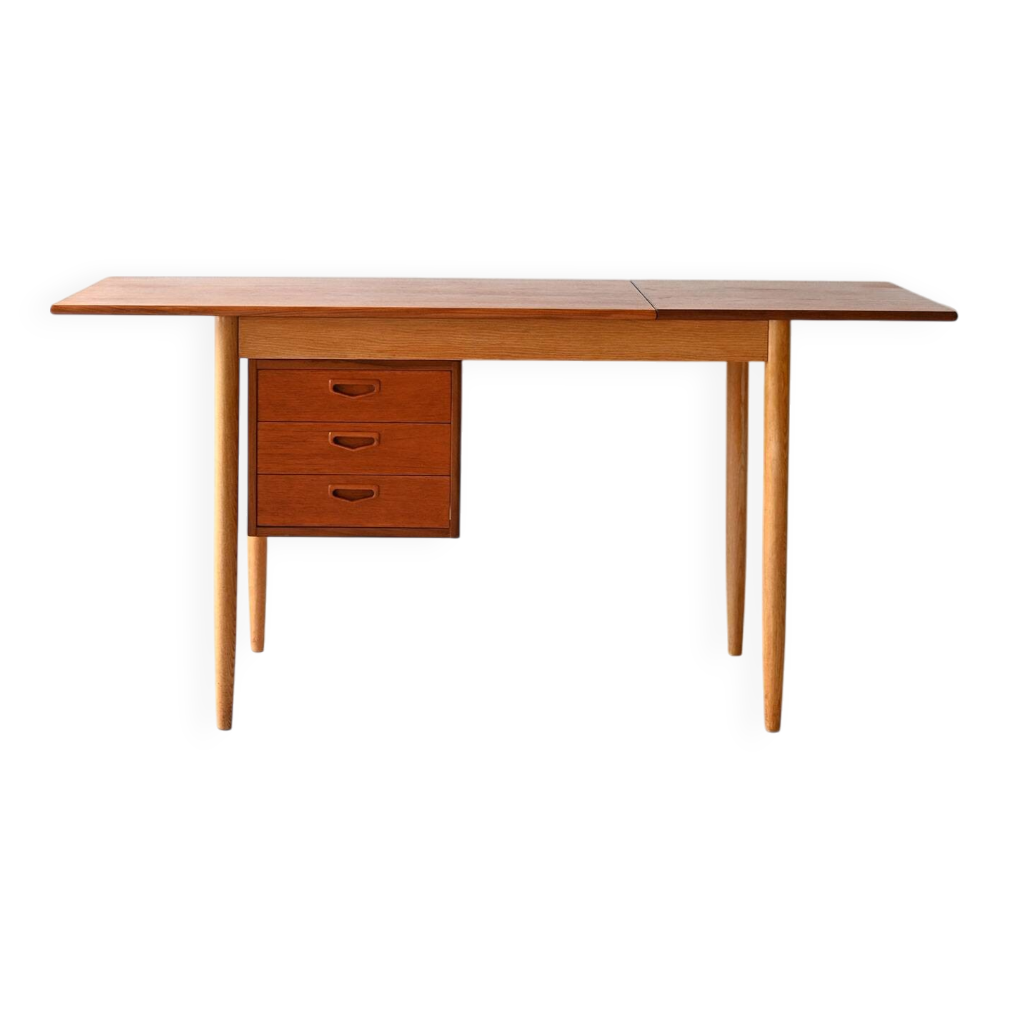 Vintage Scandinavian teak two-tone desk