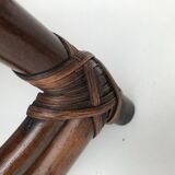 Bedside table stool in vintage cannage rattan