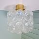Brass and textured transparent glass ceiling light, Limburg, 1970