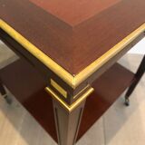 Two-level table in mahogany and brass