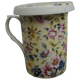 English mug with filter and lid Windsor liberty pattern yellow