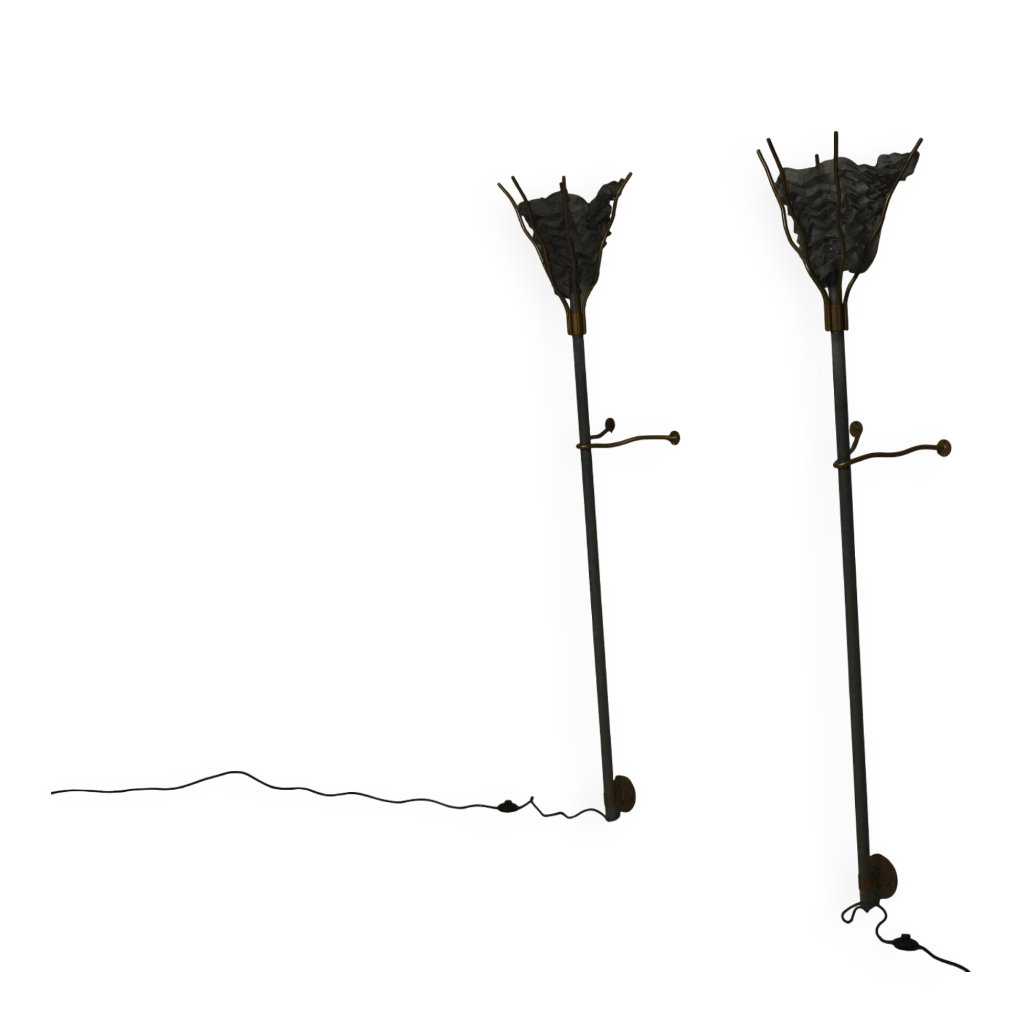 Pair of Torche wall lamps by Rob Eckhardt for Eckhardt and Leeuwenstein, 1980s
