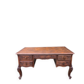 Bureau de ministre cottage en bois sculpté