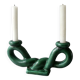 woven ceramic candlestick, slip, 1970s, Vallauris