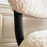 Pair of vintage chairs in sheep moumoute