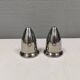 A beautiful stainless steel salt and pepper set, space age style 1980s.