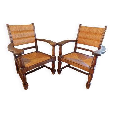 Paire de fauteuils Néo-Basque