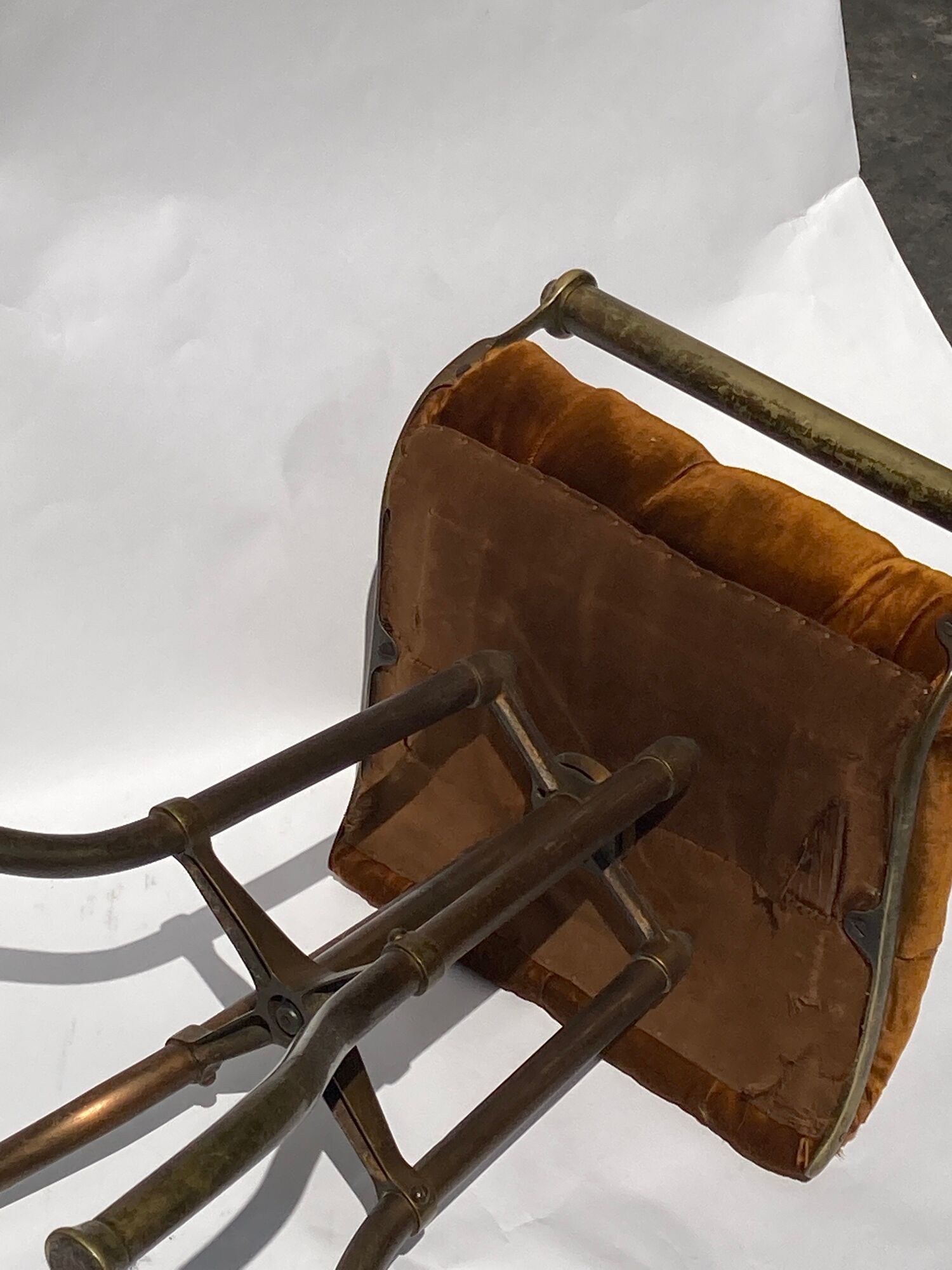 Victorian English brass piano cello music stool attributed to CH Hare