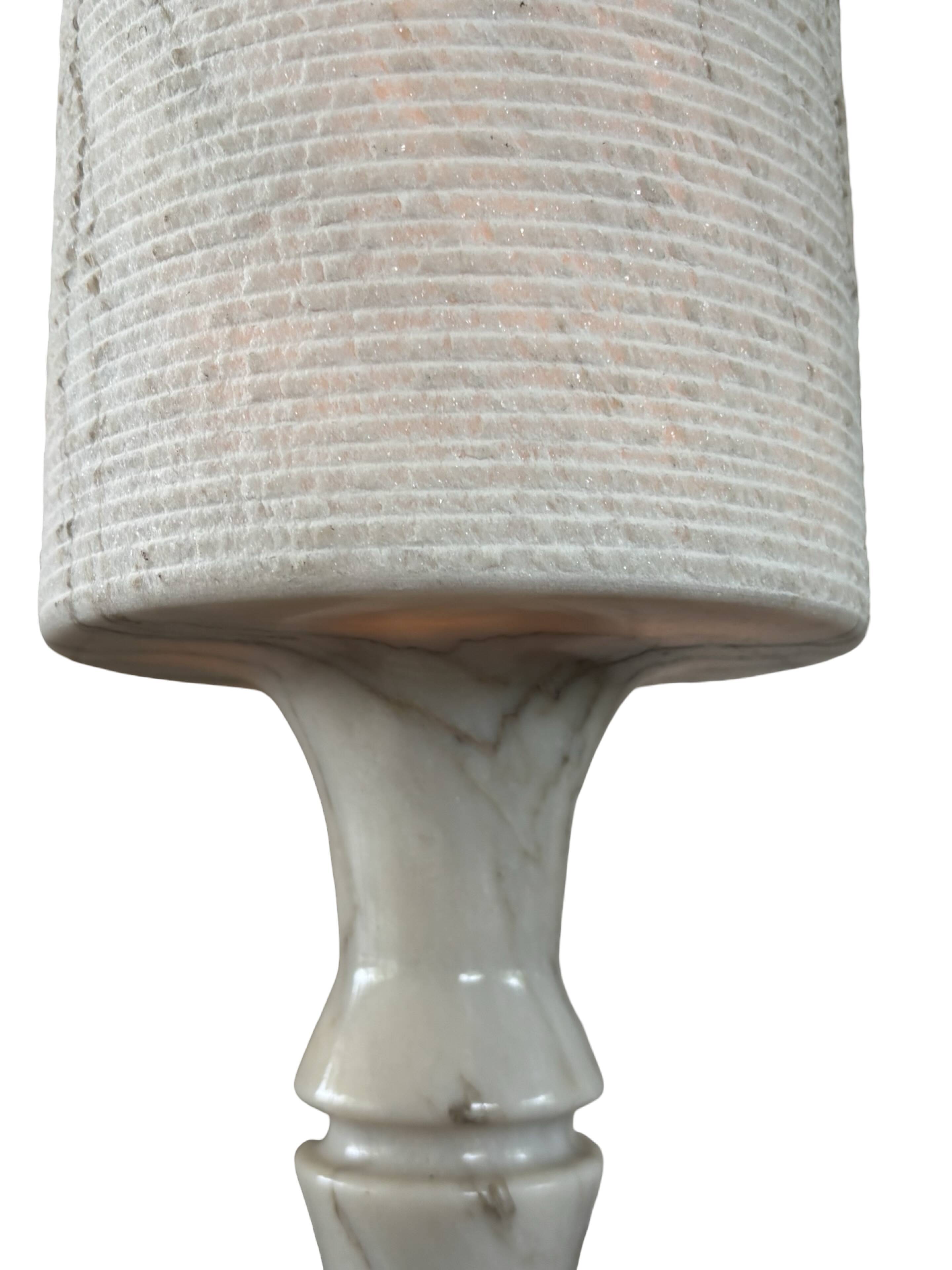 Vintage table lamp alabaster lamp, Italy 1960 minimalist