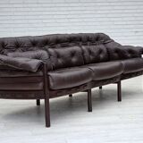 1970s, Scandinavian 3-seater sofa by Arne Norell, furniture leather.