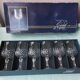 6 crystal stem glasses