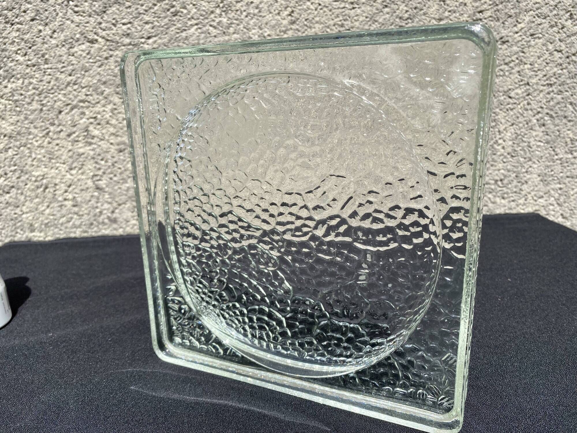 Glass brick lumax nevada empty pocket ashtray vintage 60s