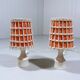Lampes de chevet ou de table blanches et orange, années 1960