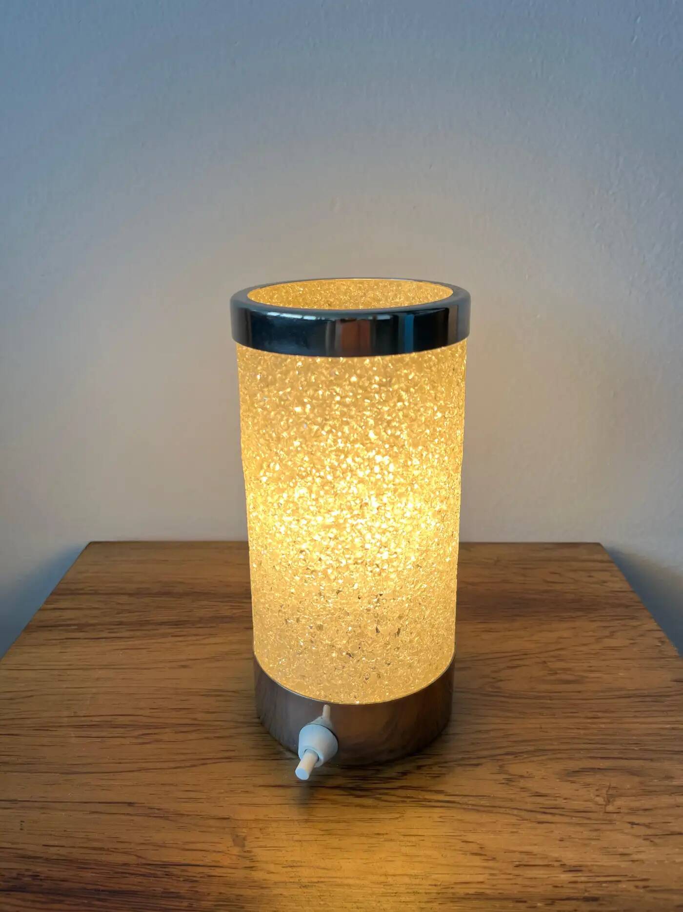 Midcentury design plastic and chrome table lamp by Aka, Germany, 1960s