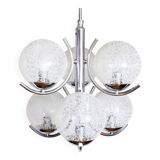 Chandelier in glass and chrome metal 1970