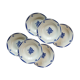 6 hollow plates blue flower pattern - badonviller