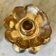 Lotus brass candlestick pair