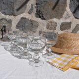 Set of 5 round glasses with glass ball foot