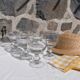 Set de 5 verres ronds à pied boule en verre