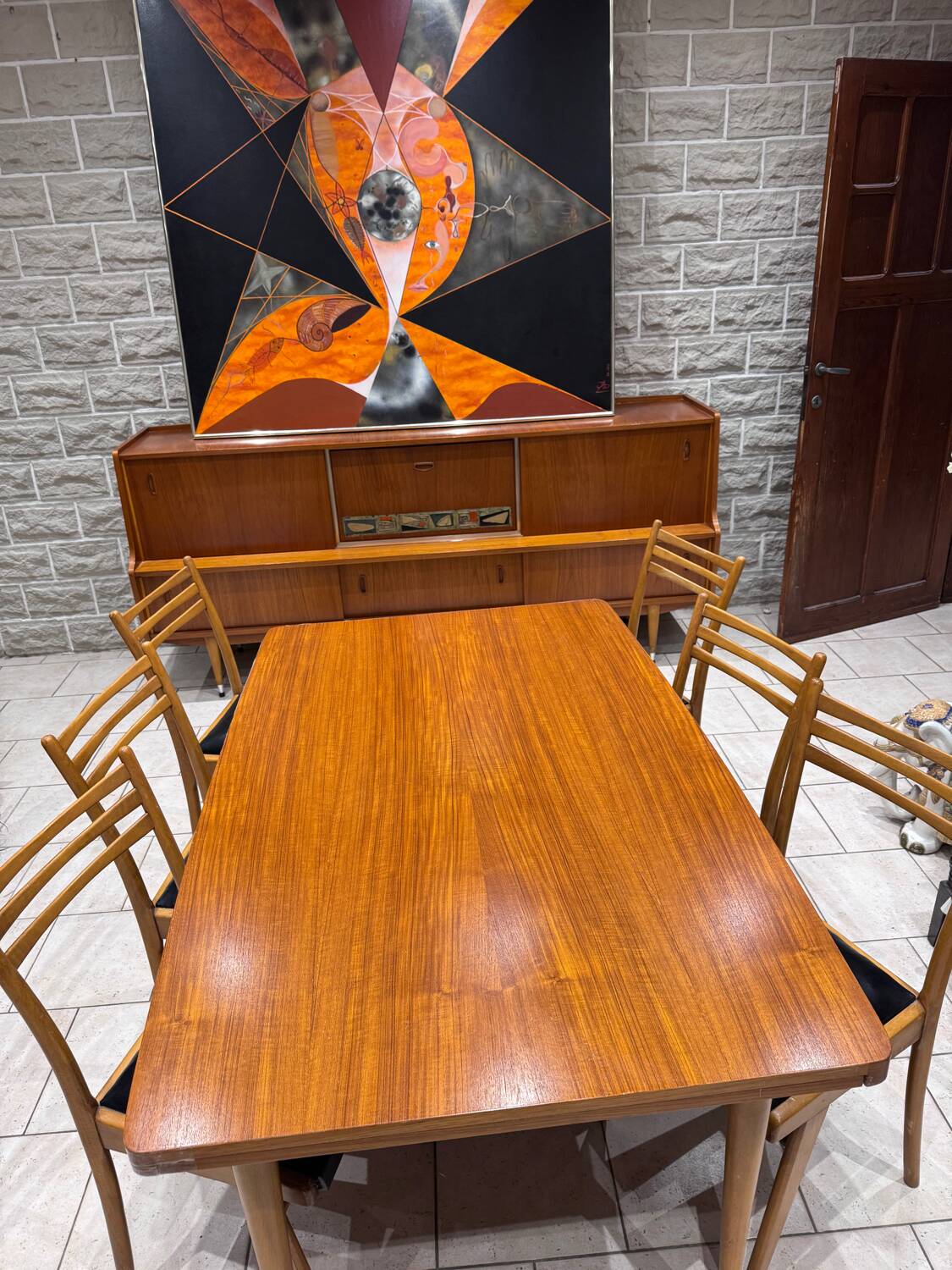 Vintage Scandinavian set – extendable table & 6 chairs