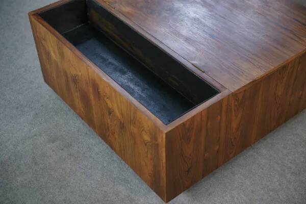 Table basse bar en palissandre 1970