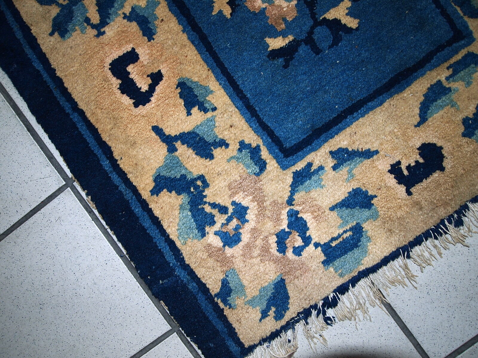 Former carpet Chinese Peking is 61cm x 112cm 1900 hand - 1C43