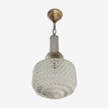 Small Portuguese bubble glass mid century hanging lamp