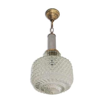 Small Portuguese bubble glass mid century hanging lamp