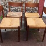 4 Danish chairs by Poul Volther for Frem Rolje, 1960s.