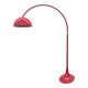 Red arc floor lamp with oval tulip base - italy 1970's