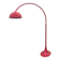 Red arc floor lamp with oval tulip base - italy 1970's