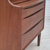 Commode danoise des années 1960, état d'origine, miroir pliable, bois de teck massif.
