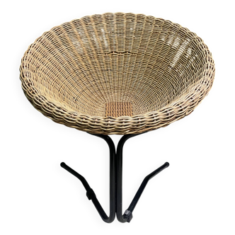 Chaise longue en rotin par rohé noordwolde, années 1960