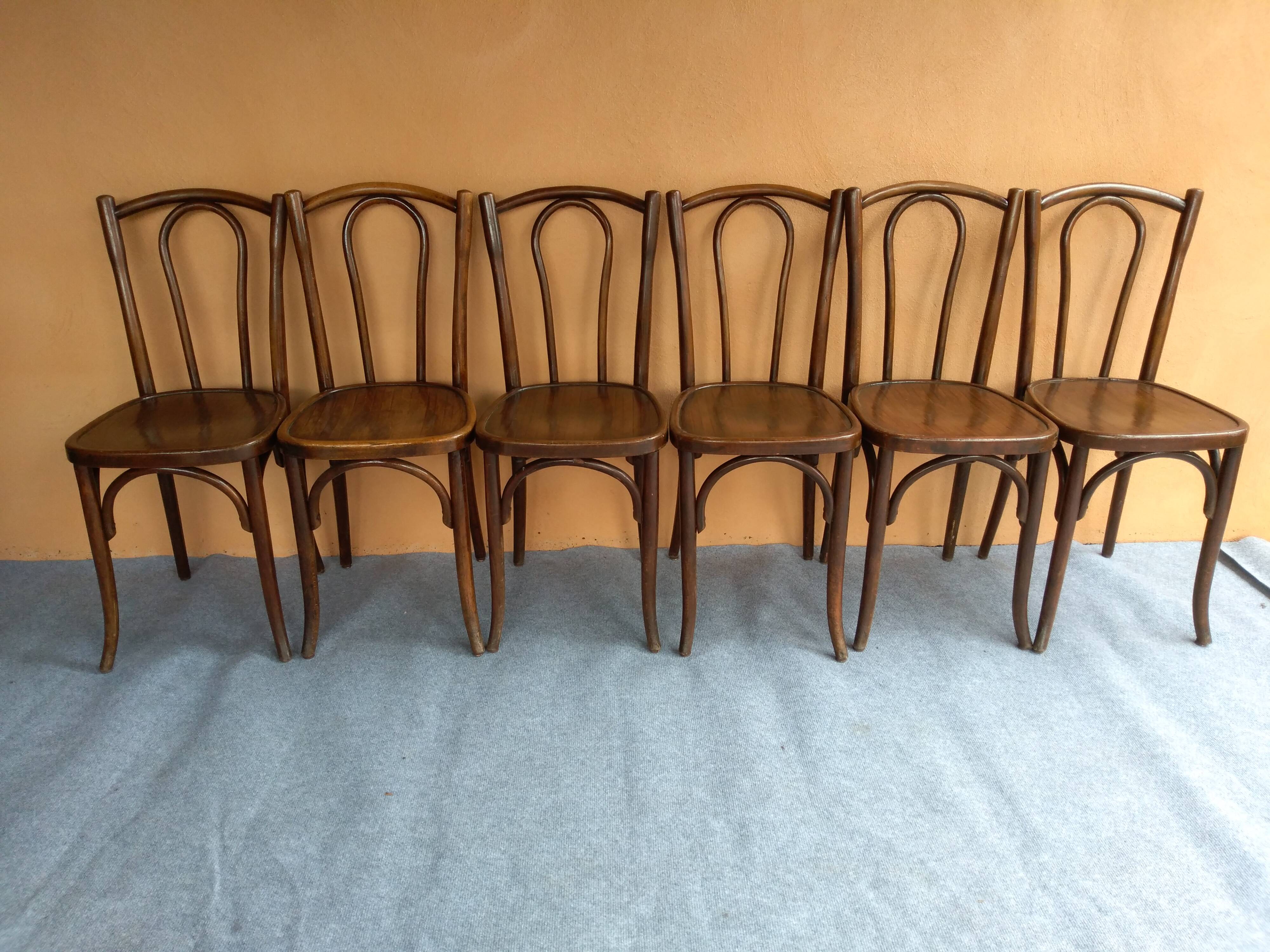 Suite 6 chaises bistrot Luterma 1930