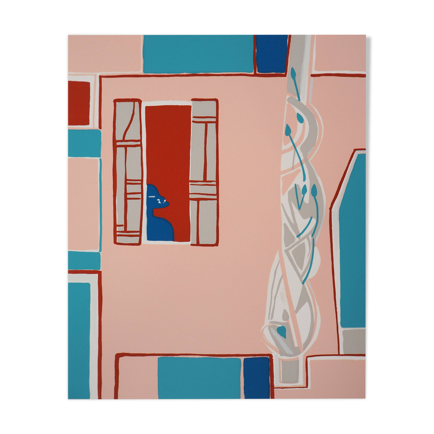 Françoise Gilot : La maison rose, sérigraphie originale