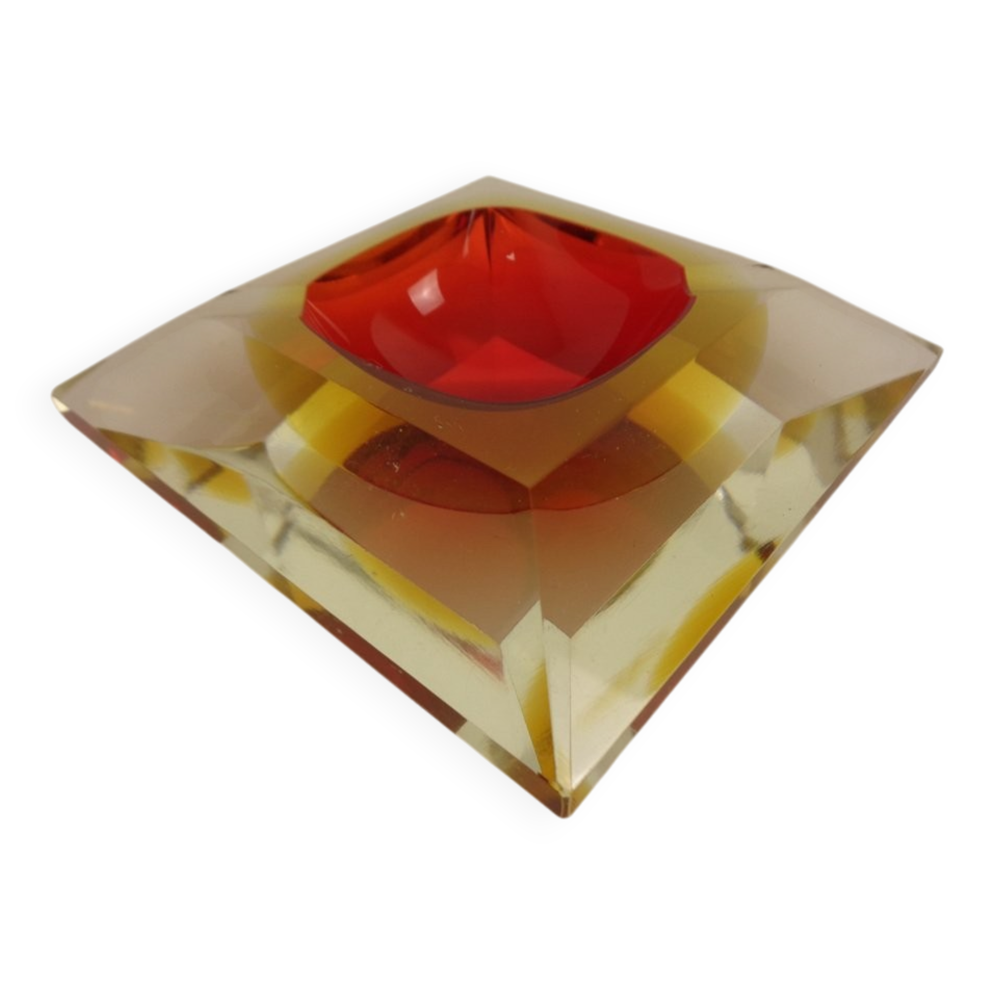 Sommerso Murano Glass Ashtray, Italy, 1960s