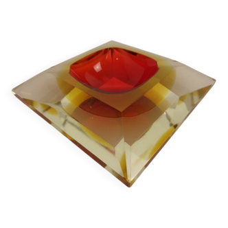 Sommerso Murano Glass Ashtray, Italy, 1960s