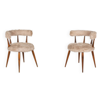 Paire de chaises cocktail scandinaves du milieu du siècle - années 1950