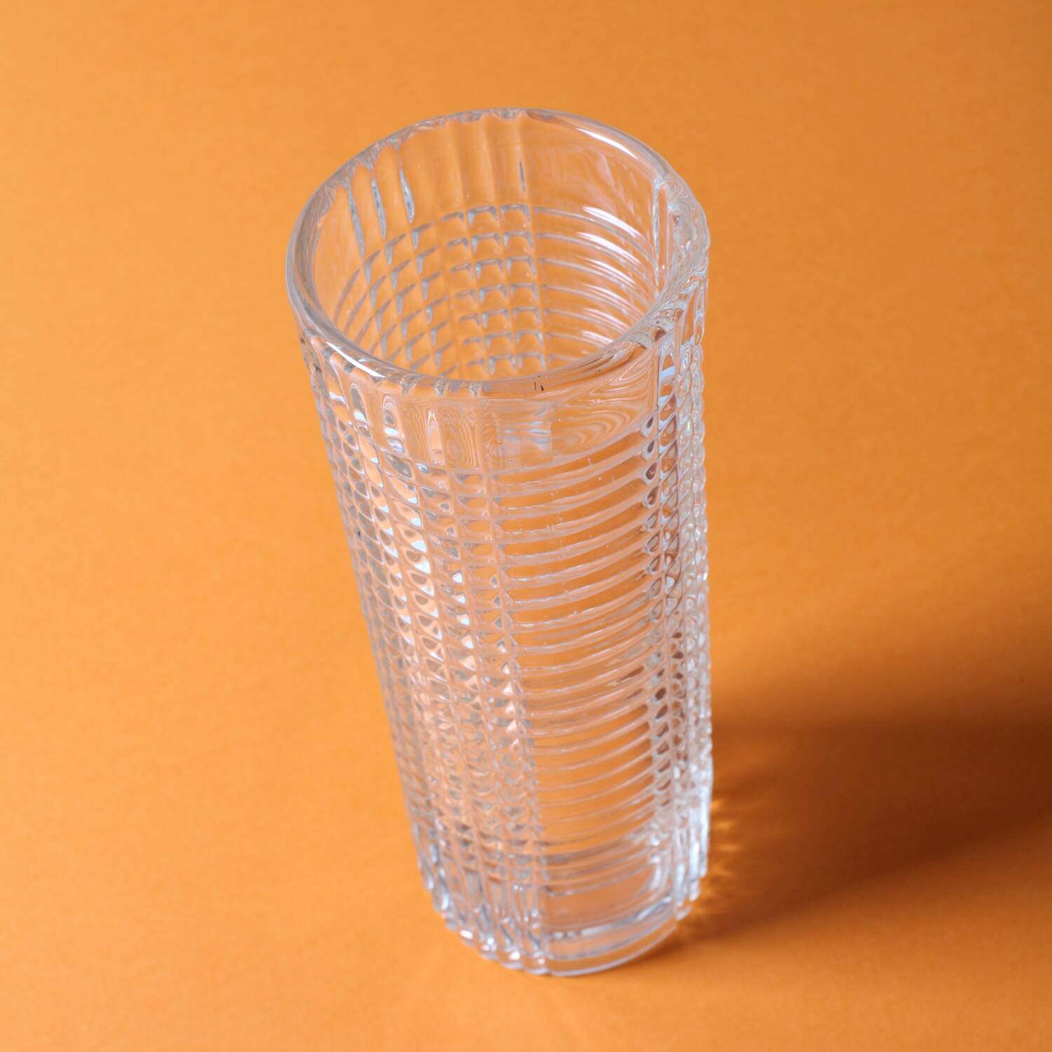 Mid-century Elegant Clear Pressed Glass Vintage Vase by Miloš Filip