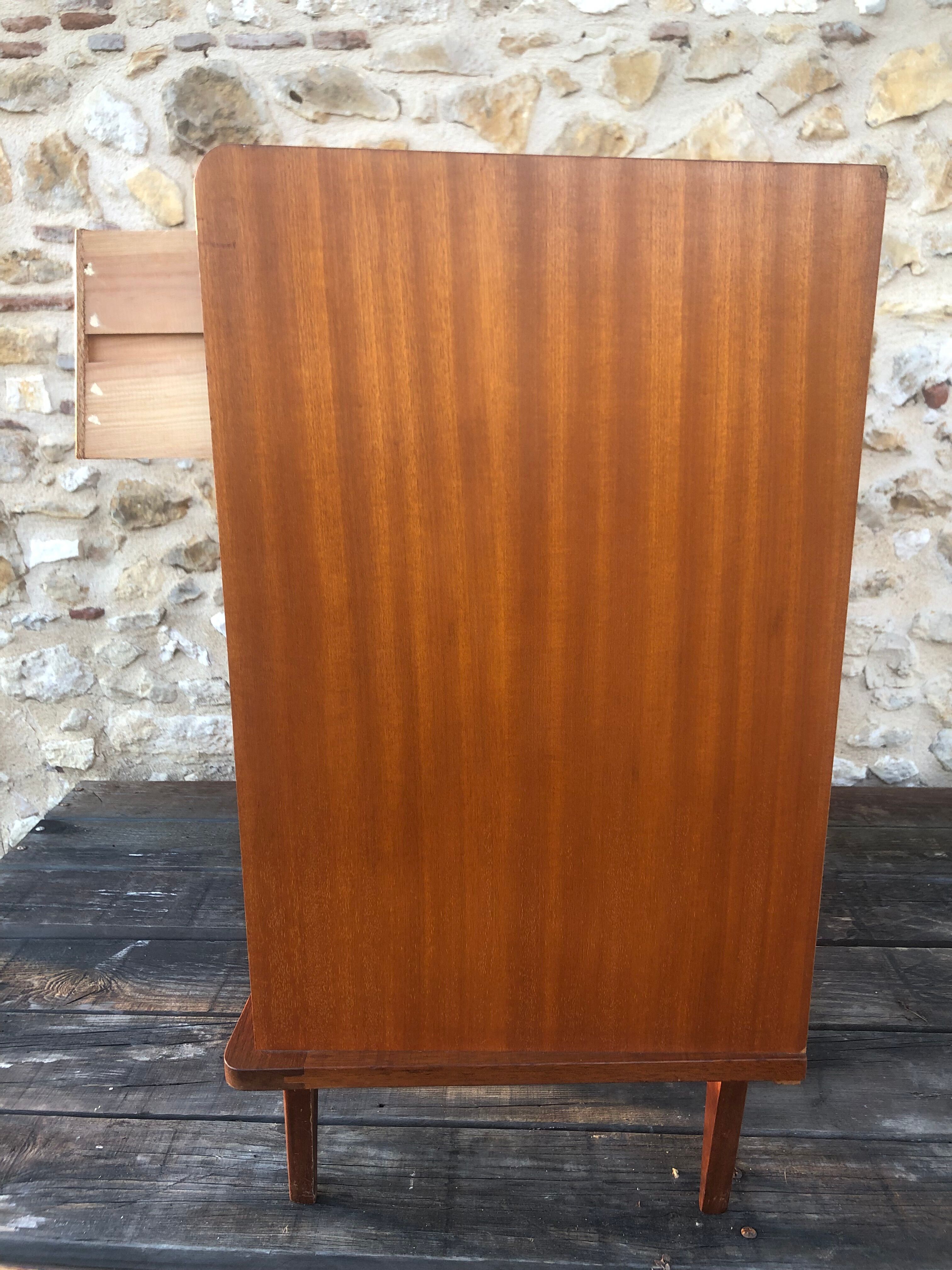 Scandinavian chest of drawers with 4 drawers and storage, circa 60's