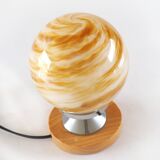 Amber marbled ball lamp