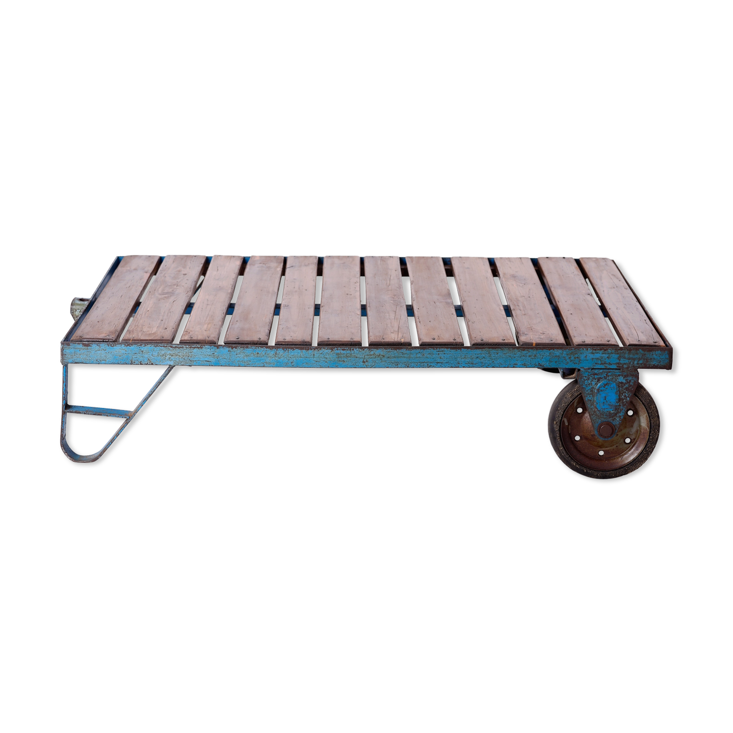 Industrial Czech Blue Coffee Table, 1950s