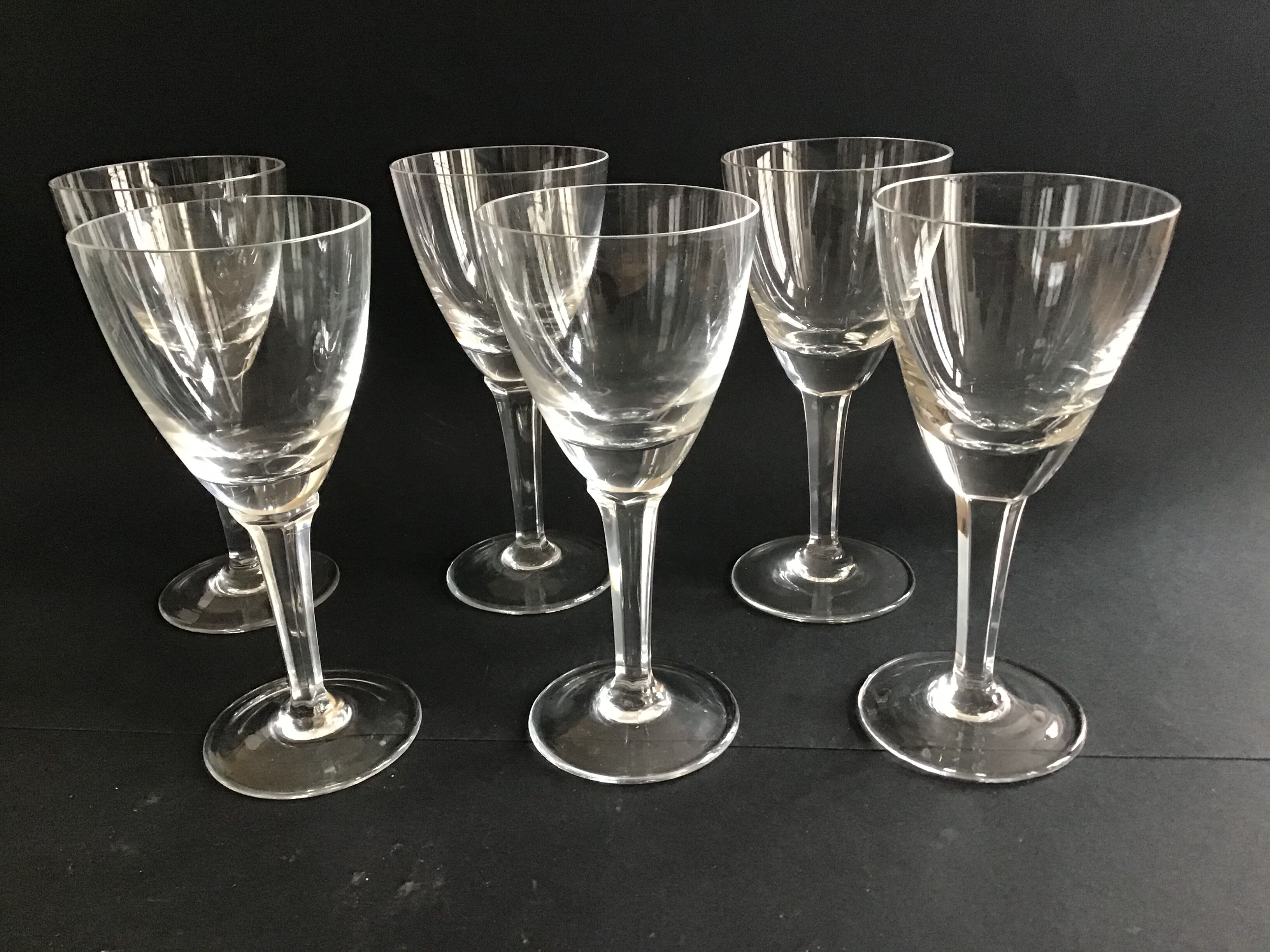 6 ancient crystal glasses