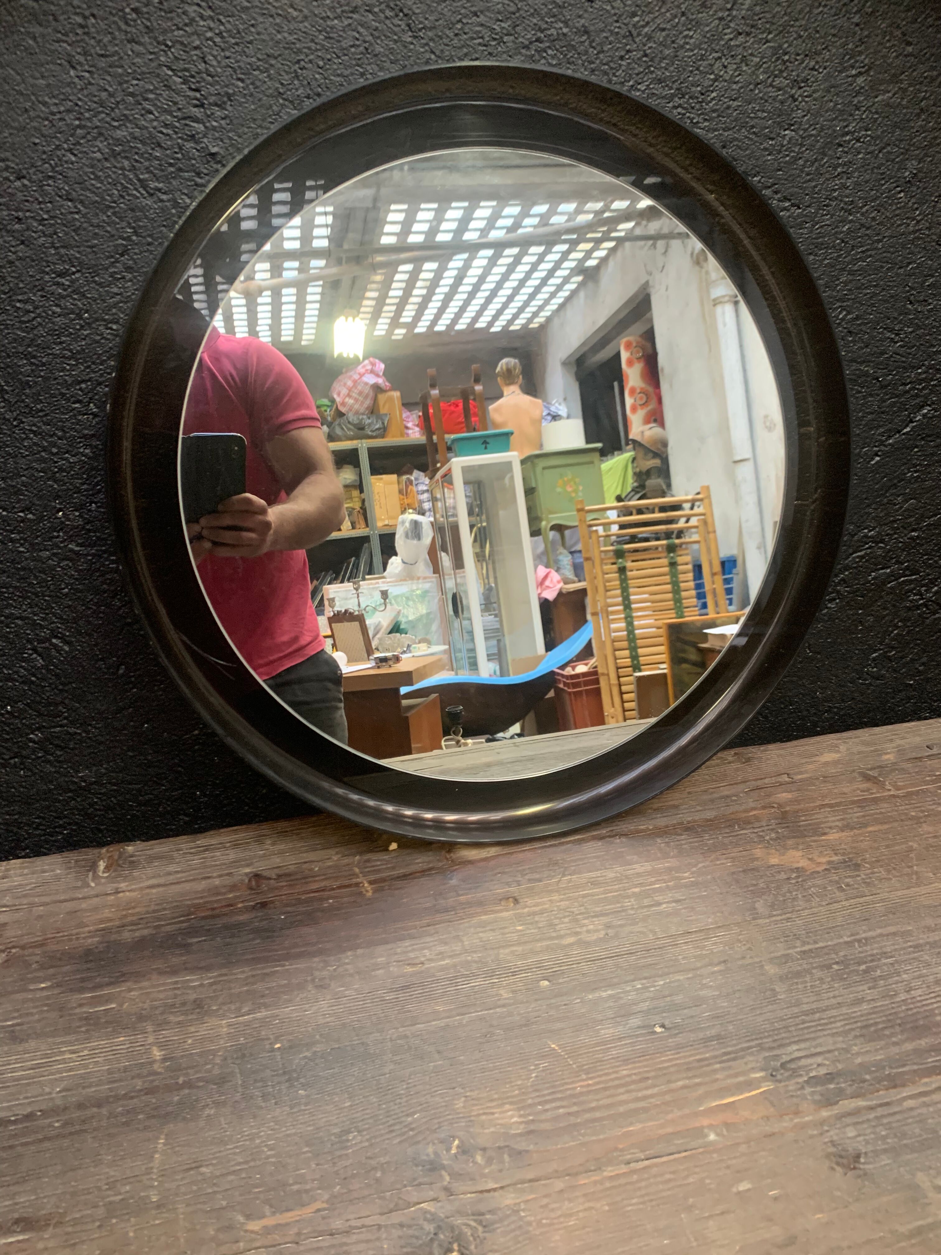 Vintage mirror has round shape - 56cm
