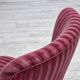 1960s, Danish armchair, original striped red furniture velour.