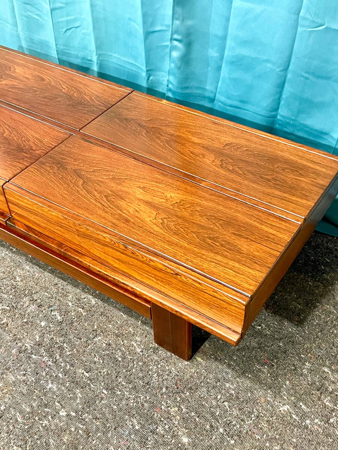 Michelucci Giovanni coffee table, Italian design, rosewood