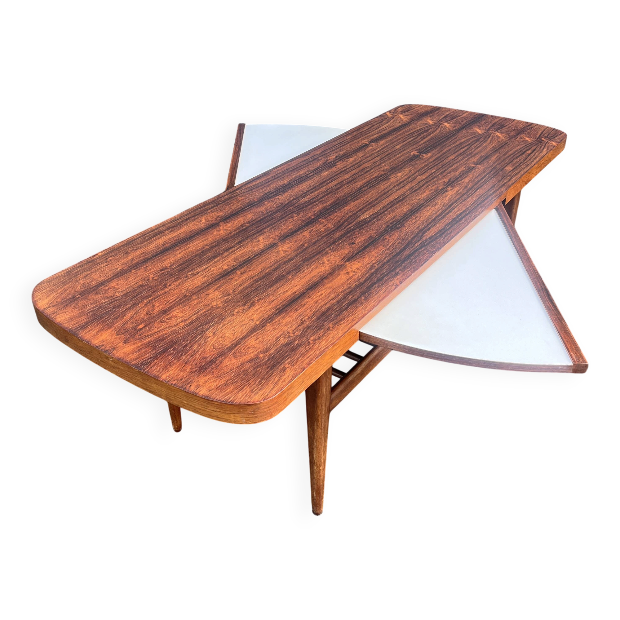 Danish design extendable coffee table with magazine rack