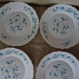 18 Blue Flower Plates VERONICA Arcopal Vintage Lot EB