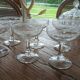 Service de 6 coupes à champagne vintage en verre gravé. Années 40/50's