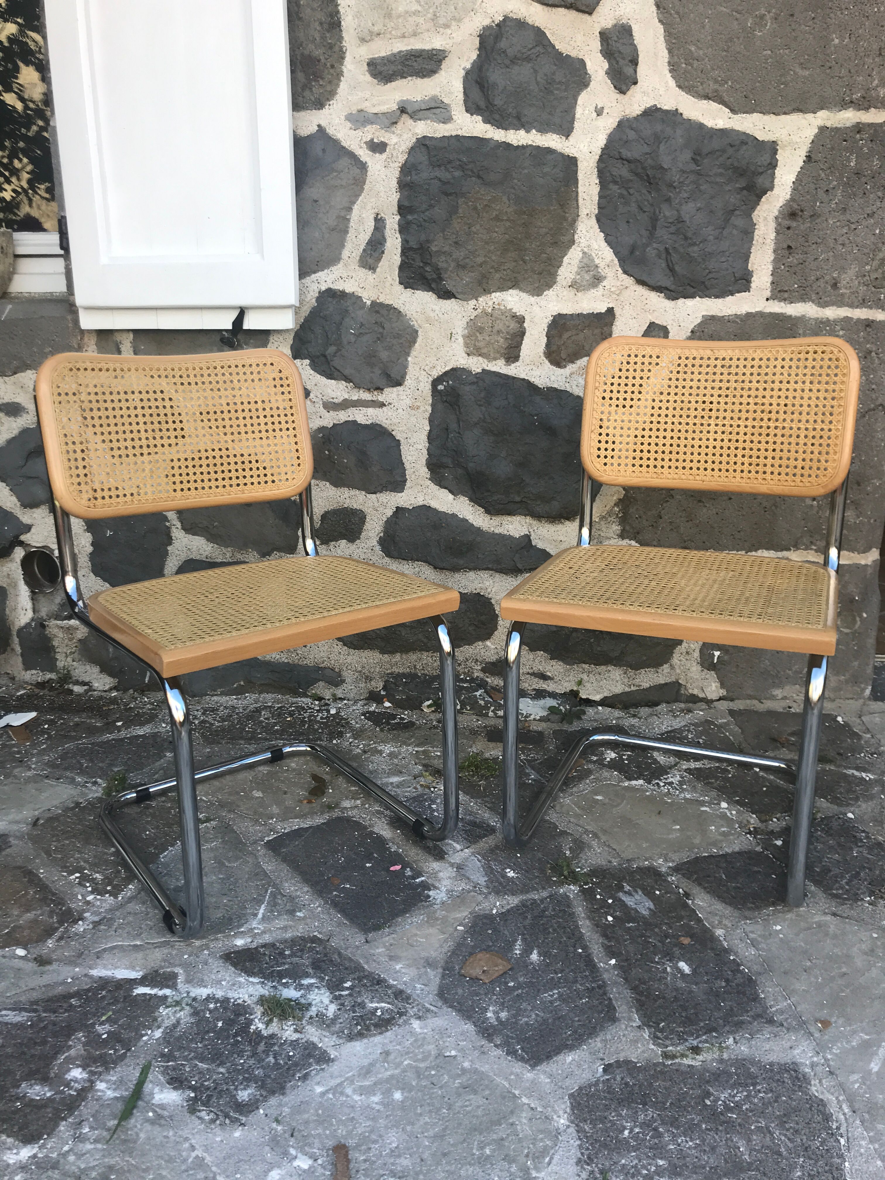 Paire de chaises B32 Cesca par Marcel Breuer